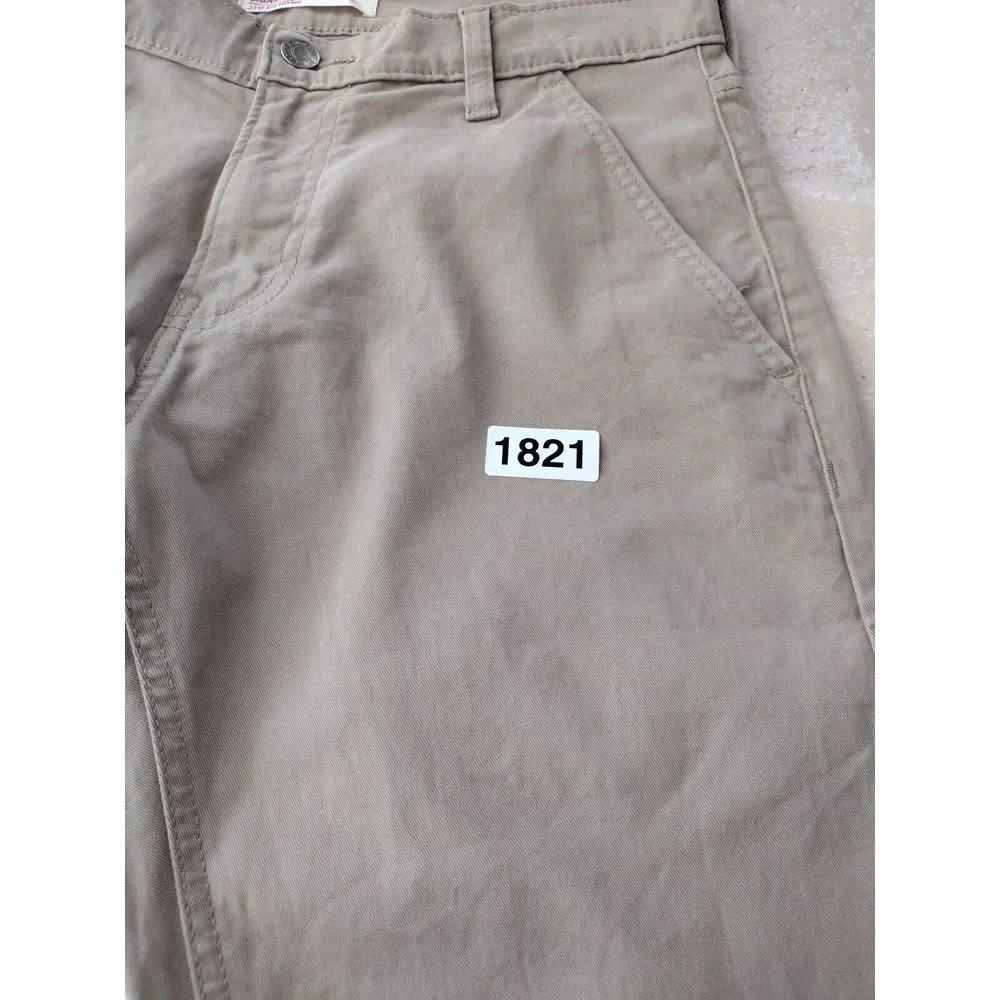 Levi's Jeans Men's 29X30 Tan Twill Stretch‎ Athletic Zip Pocket Straight Leg
